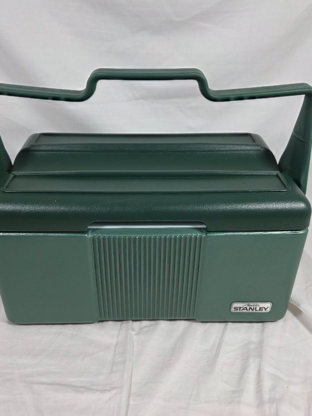 Vintage Aladdin Stanley Green Insulated Divided Lunch Box Cooler Made In USA